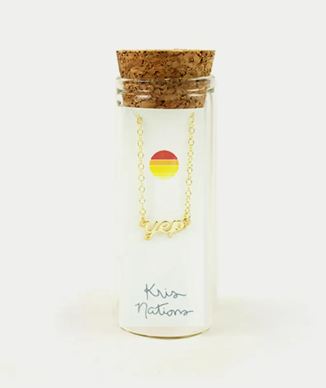 Kris Nations Yep Custom Script Necklace sold by Marine Layer