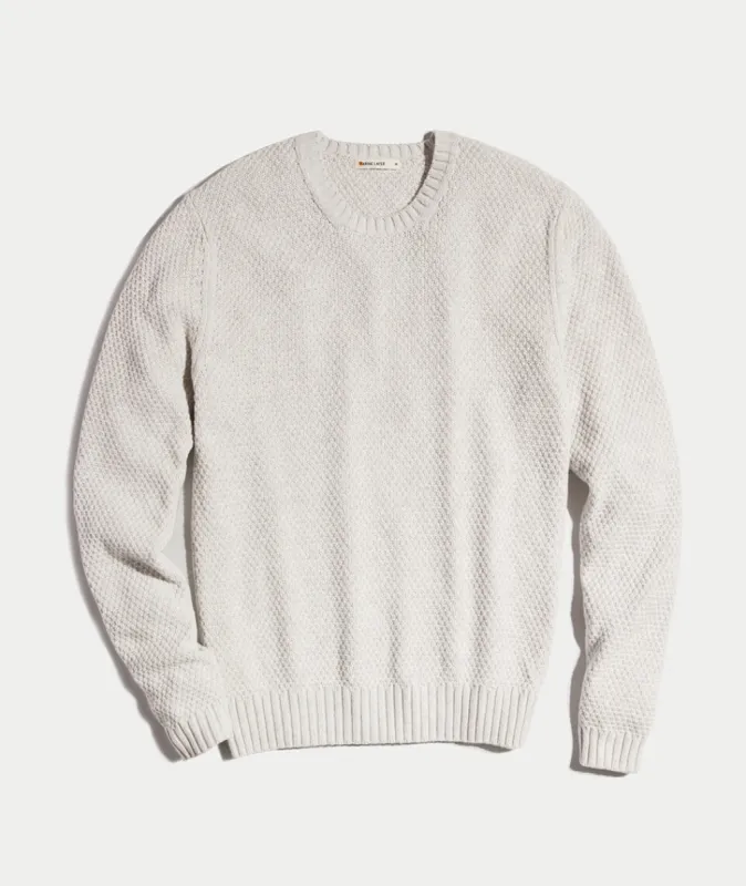 Prescott Sweater in Light Heather sold by Marine Layer