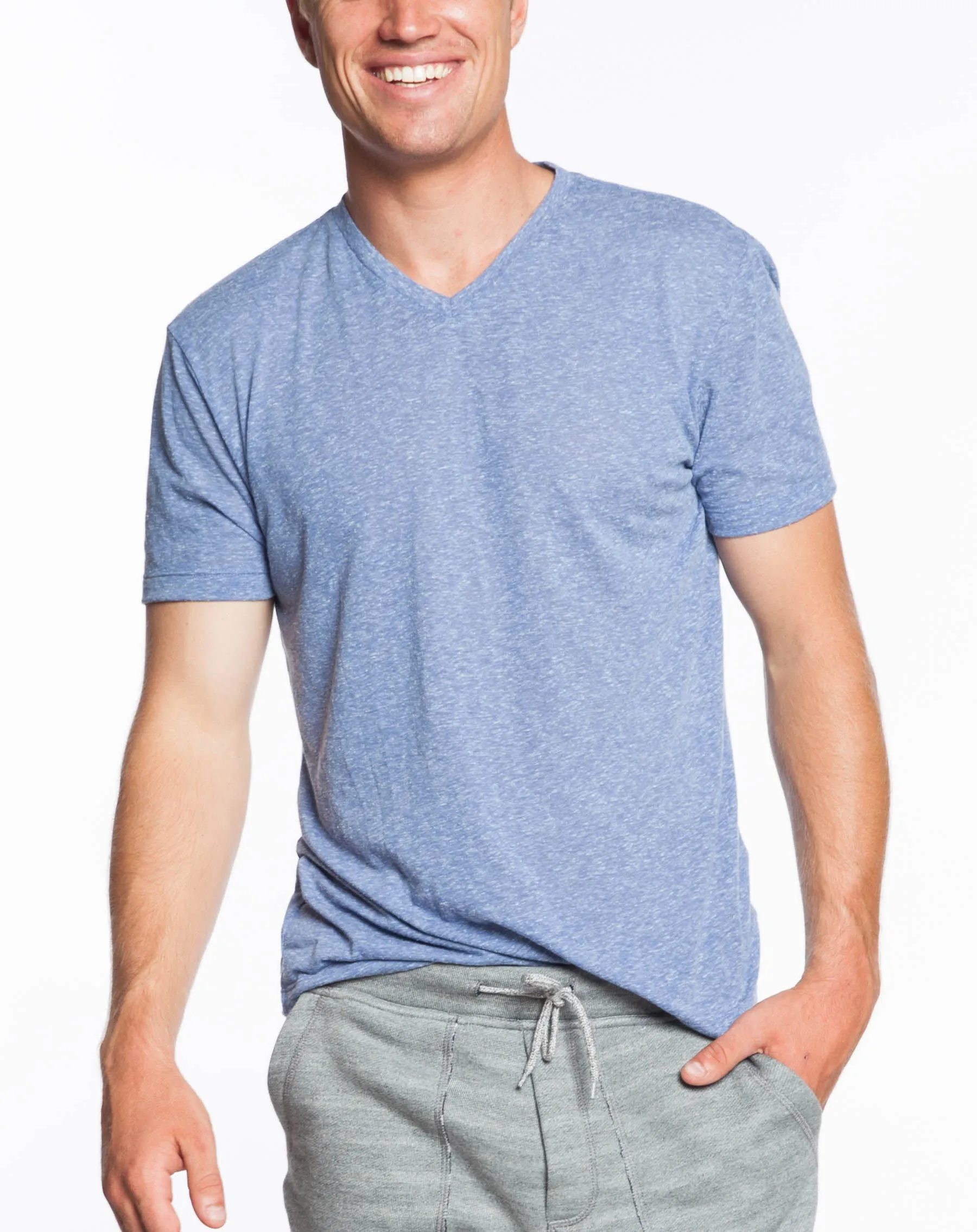 Melange V-Neck Tee - Periwinkle sold by Marine Layer product image thumbnail 4