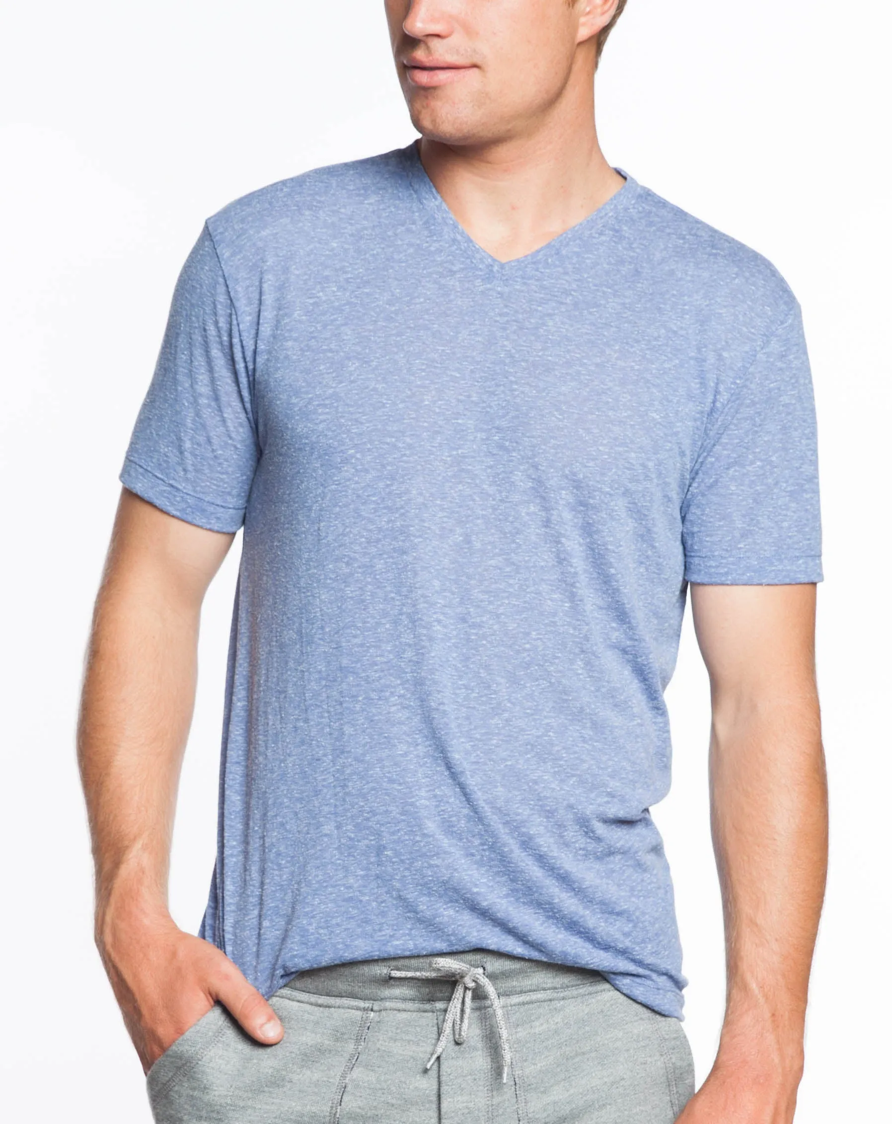Melange V-Neck Tee - Periwinkle sold by Marine Layer product image thumbnail 3