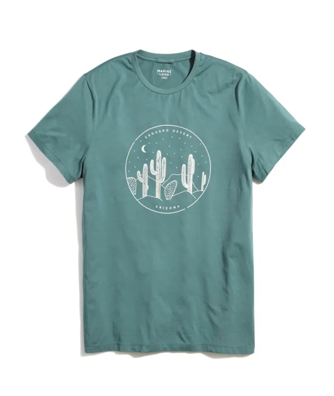 Signature Crew Tee in Mallard Saguaro sold by Marine Layer