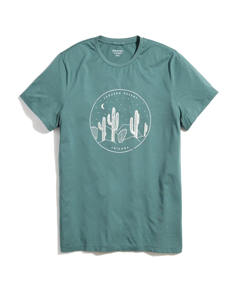 Signature Crew Tee in Mallard Saguaro sold by Marine Layer