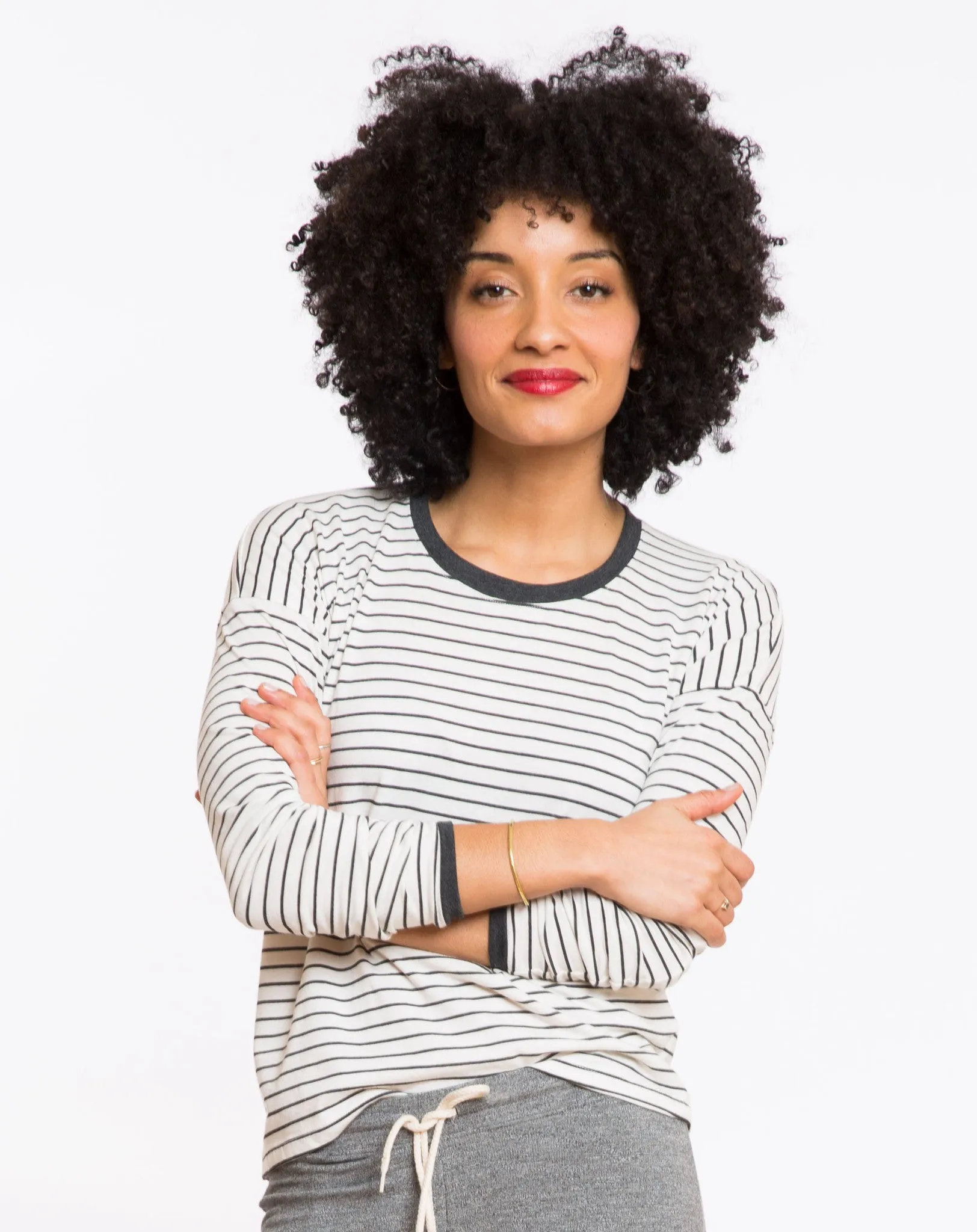 BEA STRIPED LONGSLEEVE CREW sold by Marine Layer product image thumbnail 2