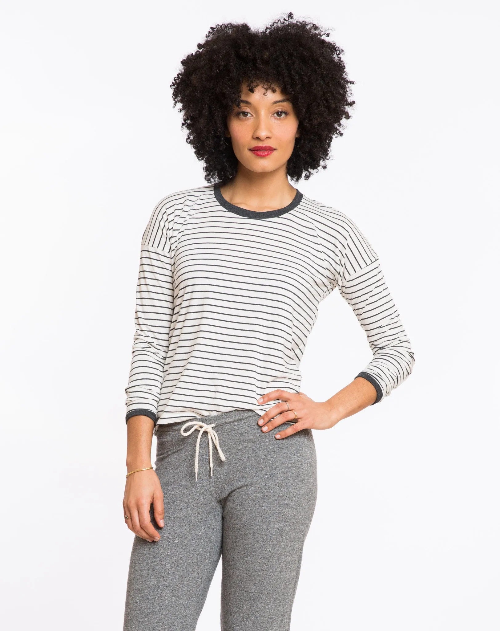 BEA STRIPED LONGSLEEVE CREW sold by Marine Layer
