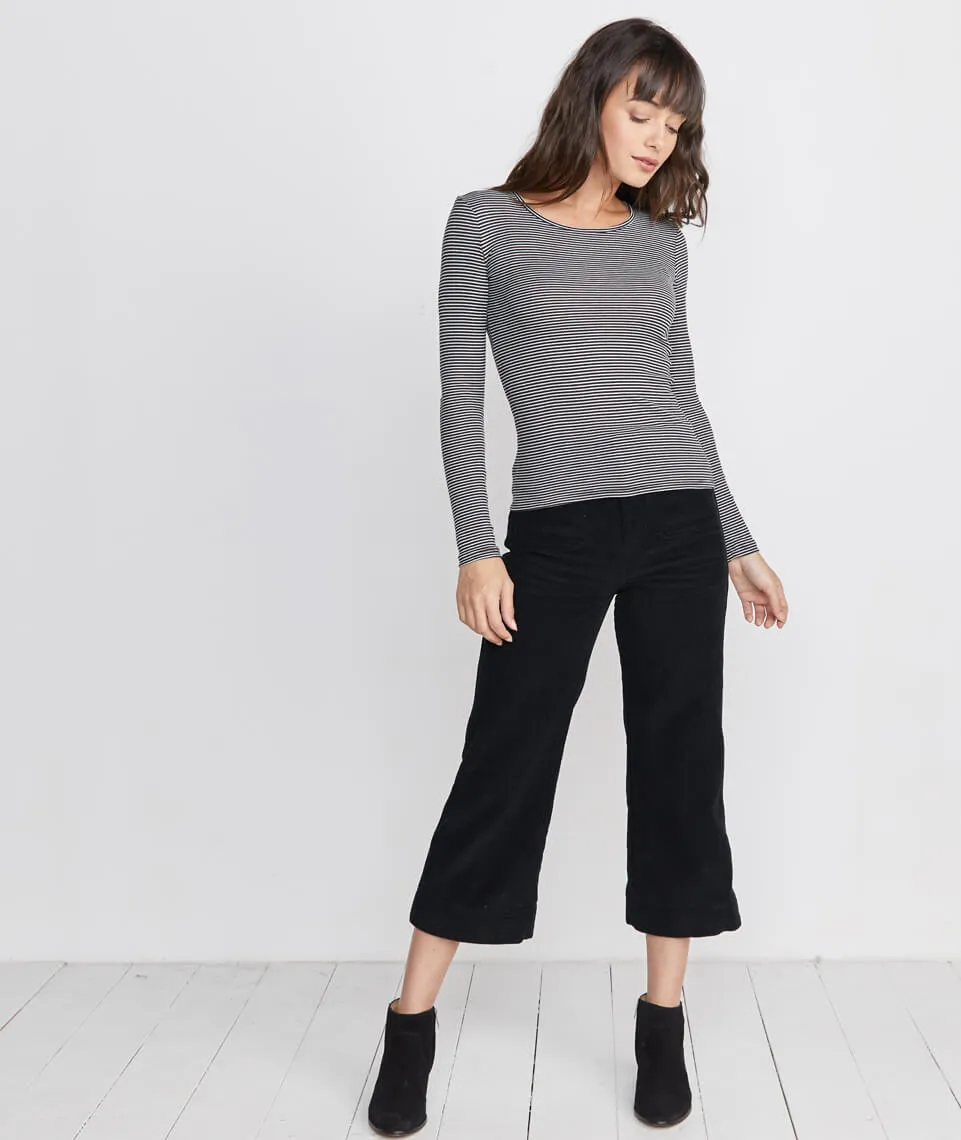 Longsleeve Lila Rib Crew in Black/Cream sold by Marine Layer product image thumbnail 4