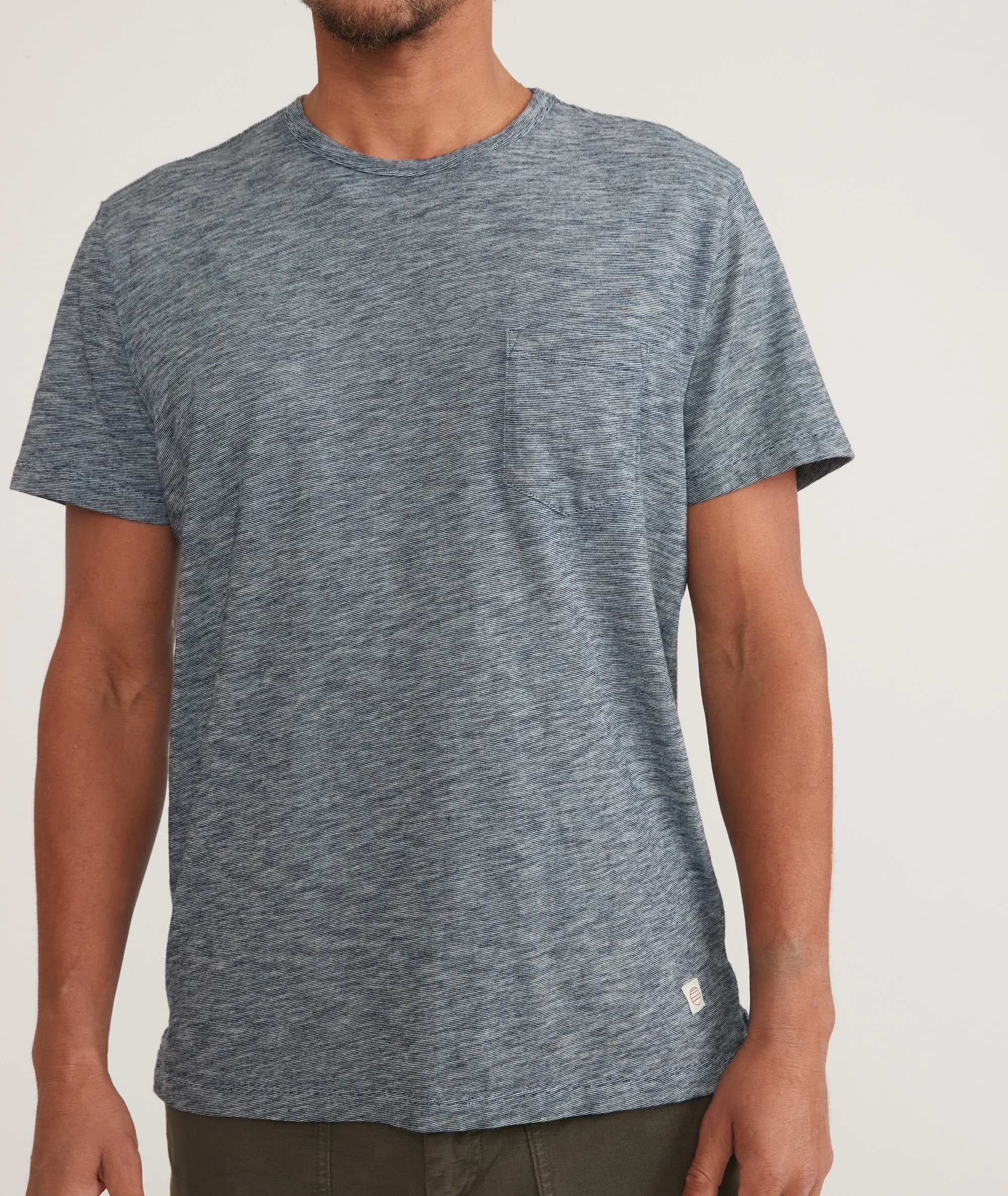 Signature Crew Tee in Indigo Space Dye Stripe sold by Marine Layer product image thumbnail 2