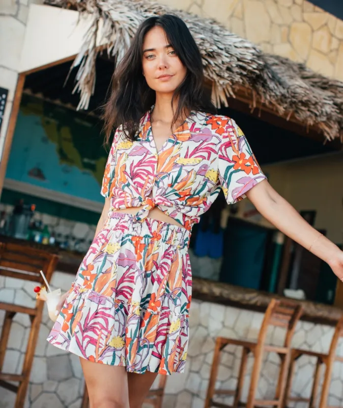 Lucy Resort Shirt in Tropical Floral sold by Marine Layer