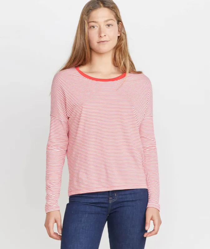 Valerie Longsleeve in Poinciana/White sold by Marine Layer