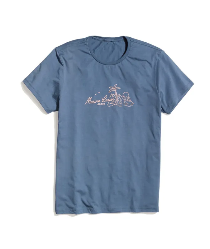 Aloha Tee in China Blue sold by Marine Layer