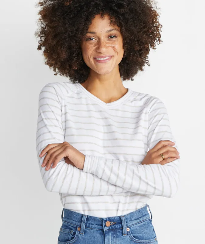 Reversible Raglan in Rainbow Melange Stripe sold by Marine Layer