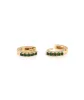 Kris Nations Pave Huggie Hoop Earrings in Emerald/Gold sold by Marine Layer