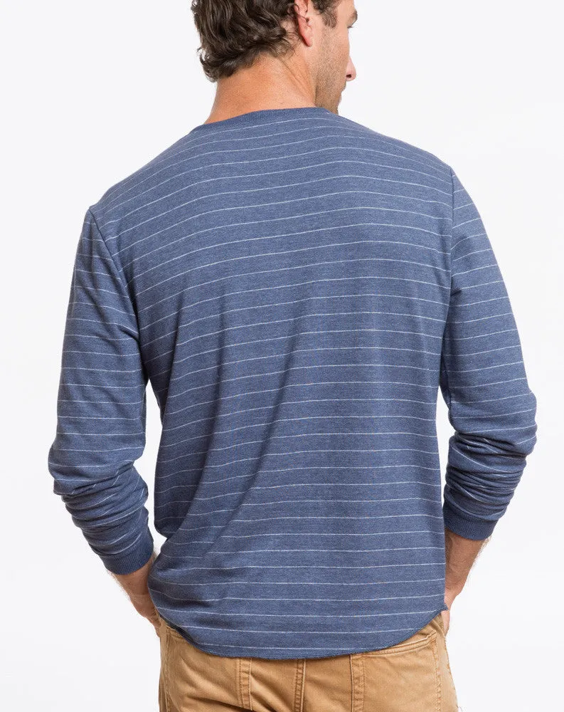 Double Knit Henley - Navy and White Stripe sold by Marine Layer product image thumbnail 3