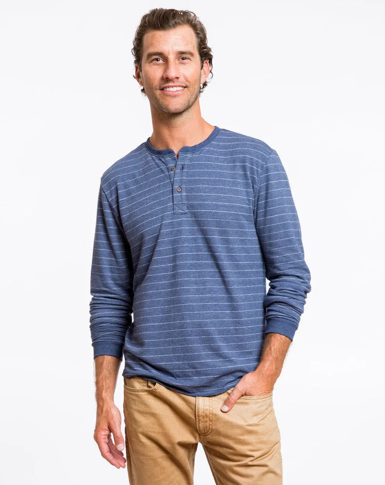 Double Knit Henley - Navy and White Stripe sold by Marine Layer product image thumbnail 4