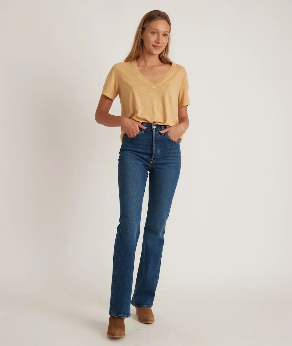 Boyfriend V-Neck Tee in Bright Gold sold by Marine Layer product image thumbnail 5