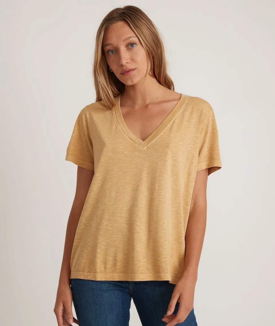 Boyfriend V-Neck Tee in Bright Gold sold by Marine Layer product image thumbnail 2