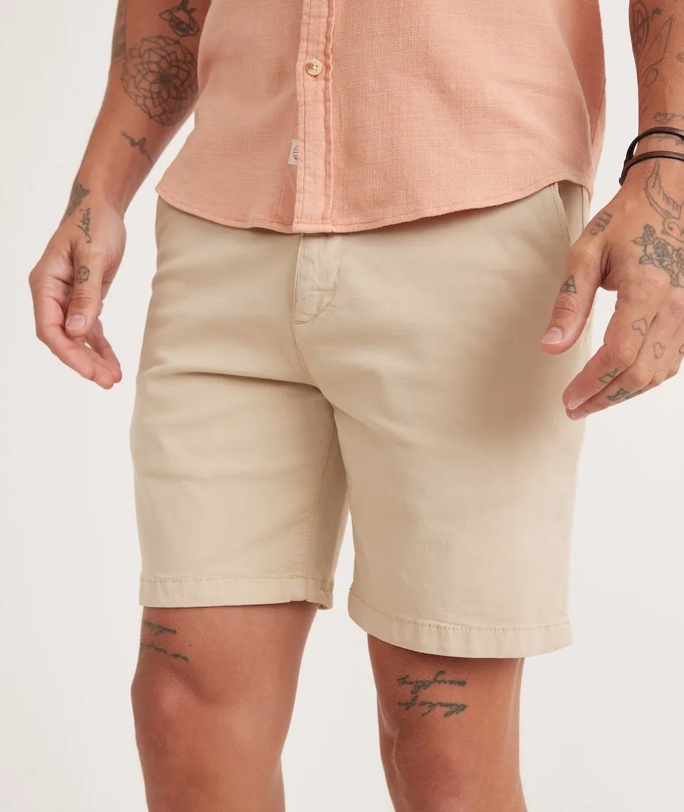 7" Stretch Twill Chino Short in Faded Khaki sold by Marine Layer product image thumbnail 5