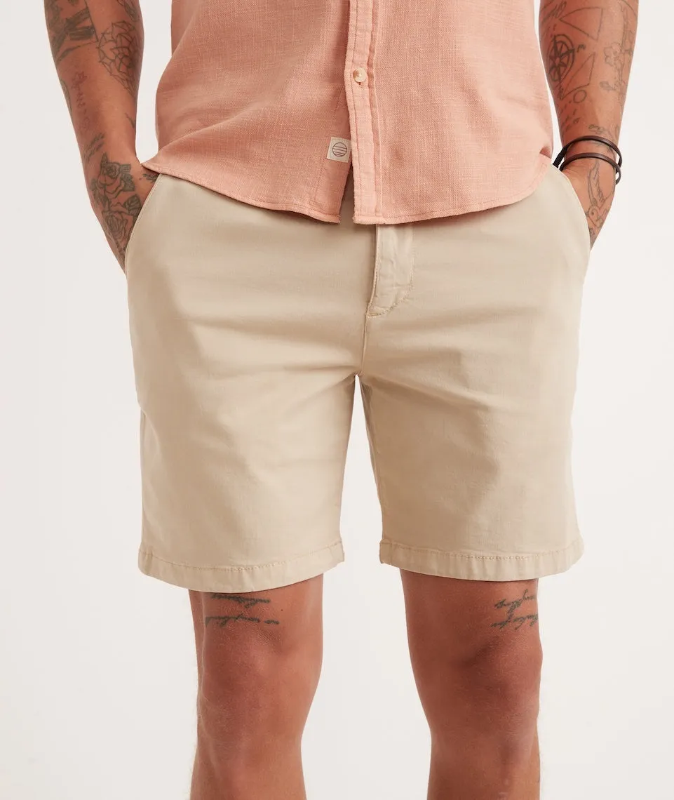 7" Stretch Twill Chino Short in Faded Khaki sold by Marine Layer product image thumbnail 3