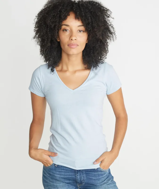 V-Neck in Carolina Blue sold by Marine Layer