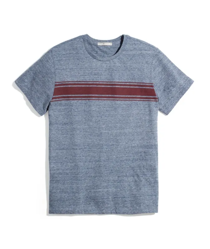 Signature Crew Graphic Tee in Heather Blue Neps sold by Marine Layer