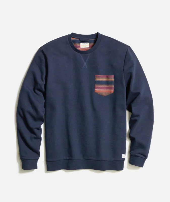 Signature Fleece Pocket Crewneck sold by Marine Layer
