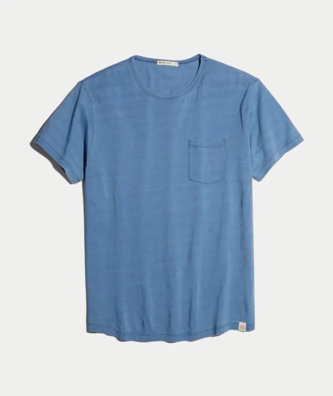 Saddle Pocket Tee in Indigo sold by Marine Layer