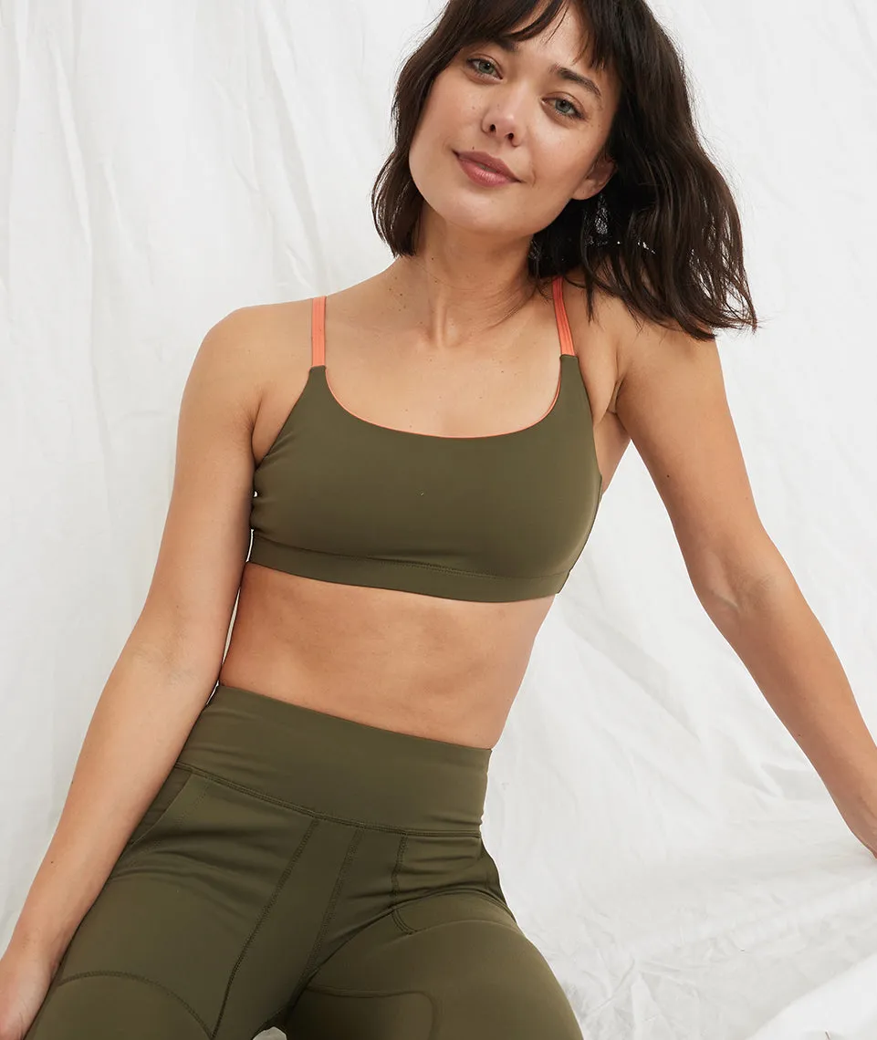 Margot Sports Bra in Dusty Olive sold by Marine Layer product image thumbnail 4