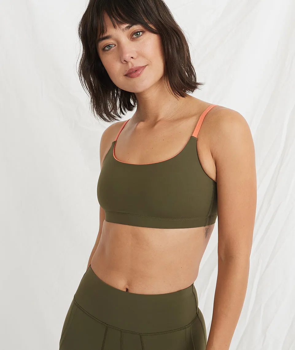 Margot Sports Bra in Dusty Olive sold by Marine Layer