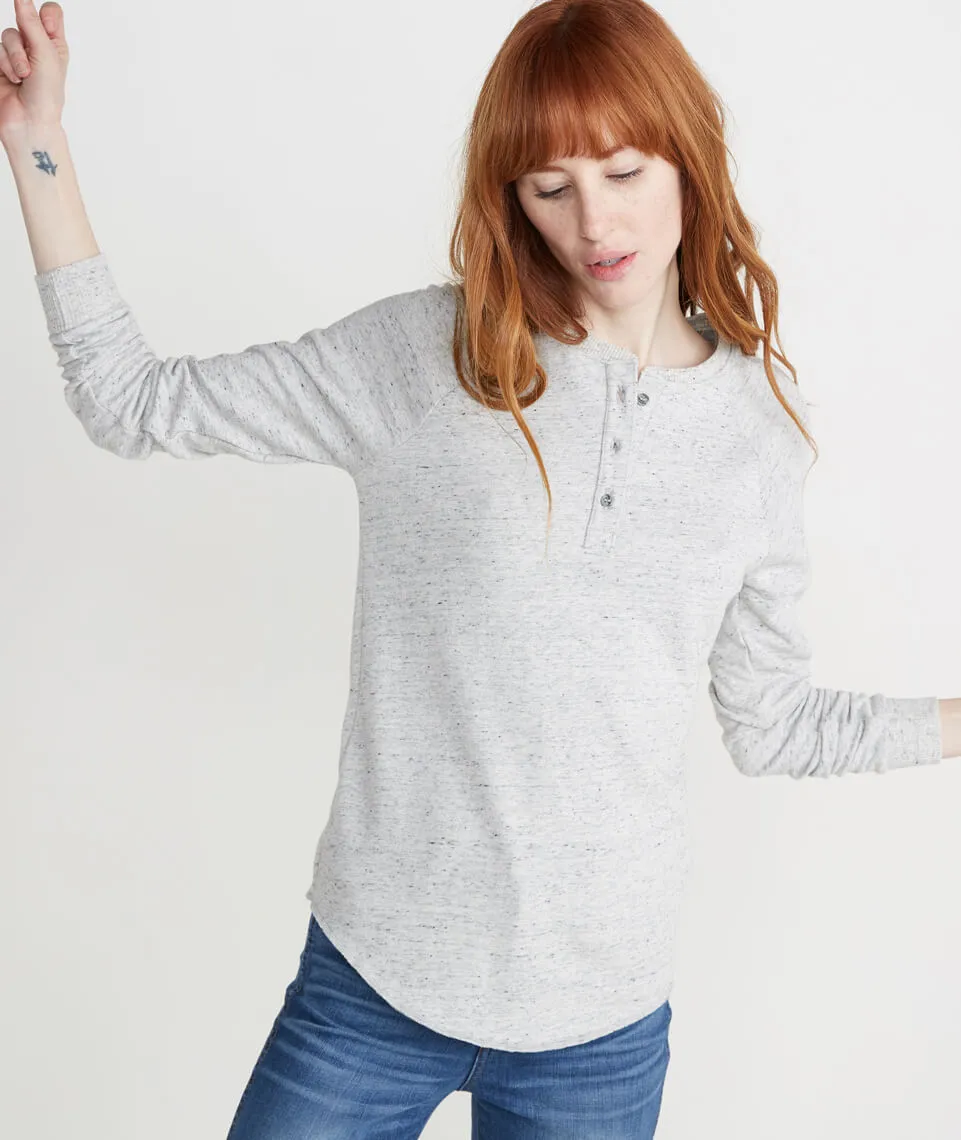 Double Knit Henley in Light Heather Ash sold by Marine Layer