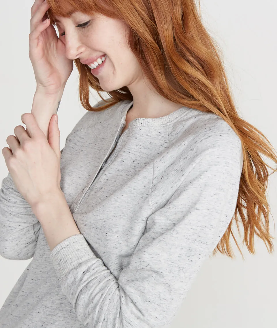 Double Knit Henley in Light Heather Ash sold by Marine Layer product image thumbnail 2