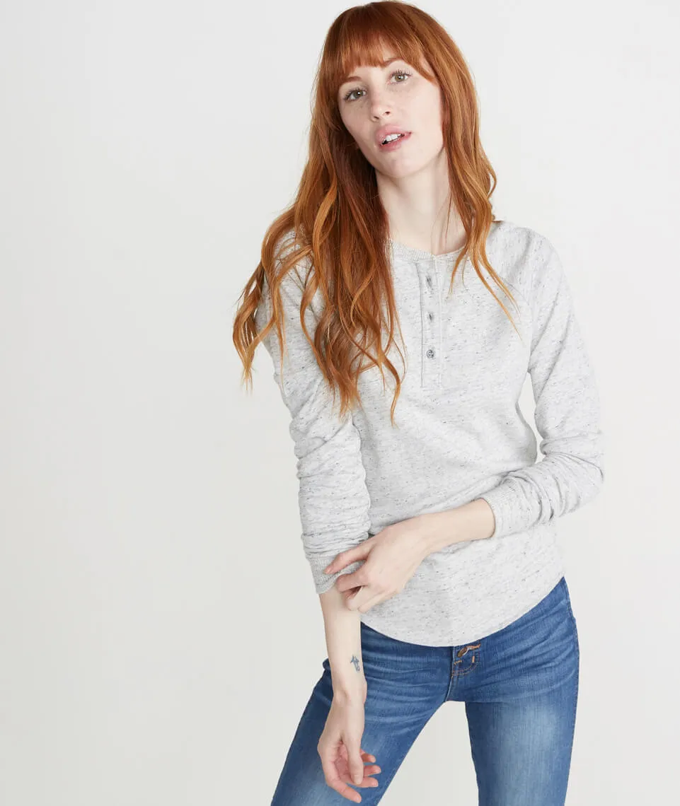 Double Knit Henley in Light Heather Ash sold by Marine Layer product image thumbnail 4