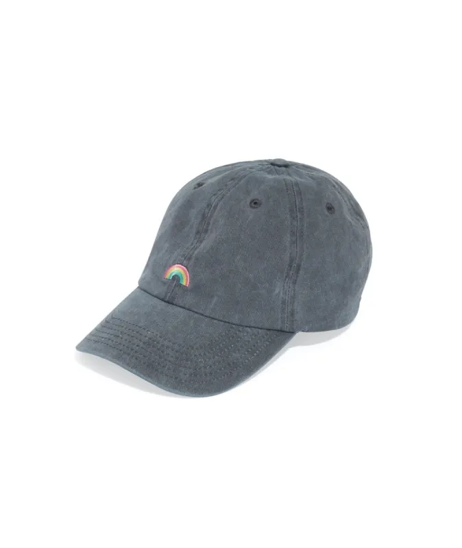 Rainbow Baseball Hat in Black sold by Marine Layer