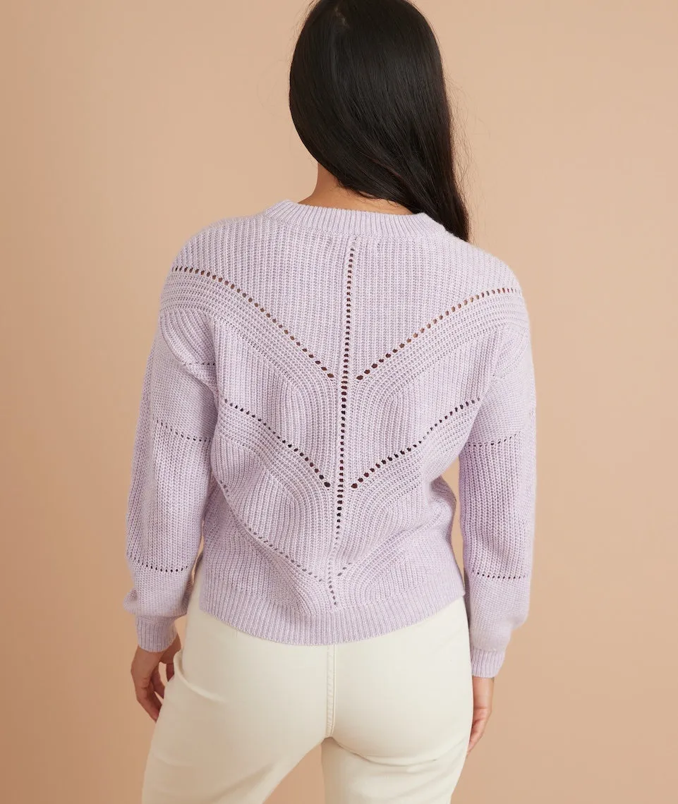 Olivia Crewneck Sweater in Lavender Heather sold by Marine Layer product image thumbnail 4