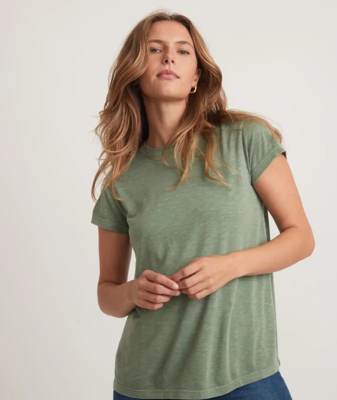 Swing Crew Tee in Garden Green sold by Marine Layer