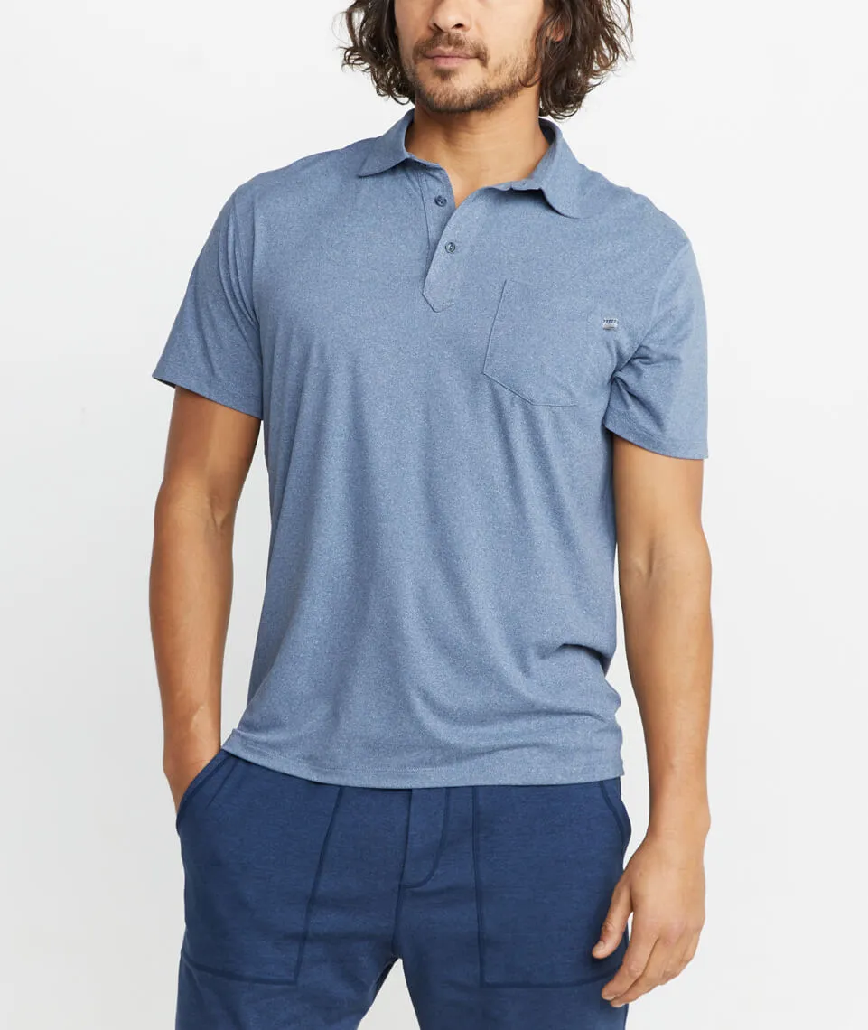 Palmer Sport Polo in Navy Heather sold by Marine Layer product image thumbnail 2