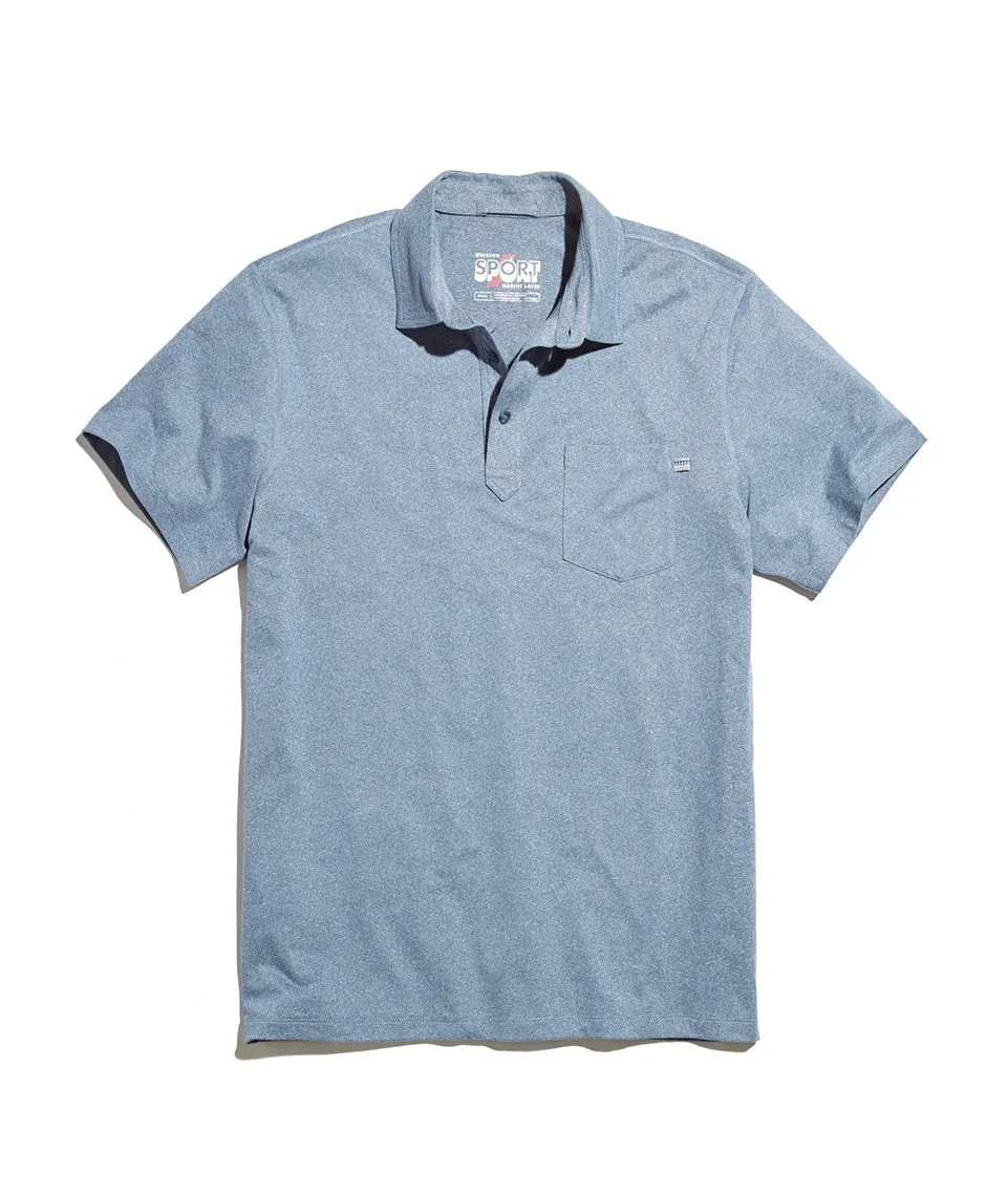 Palmer Sport Polo in Navy Heather sold by Marine Layer