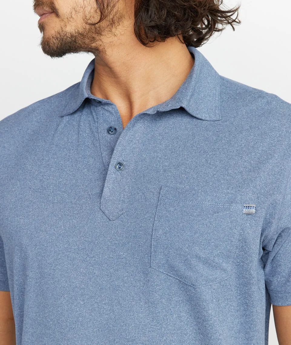 Palmer Sport Polo in Navy Heather sold by Marine Layer product image thumbnail 3