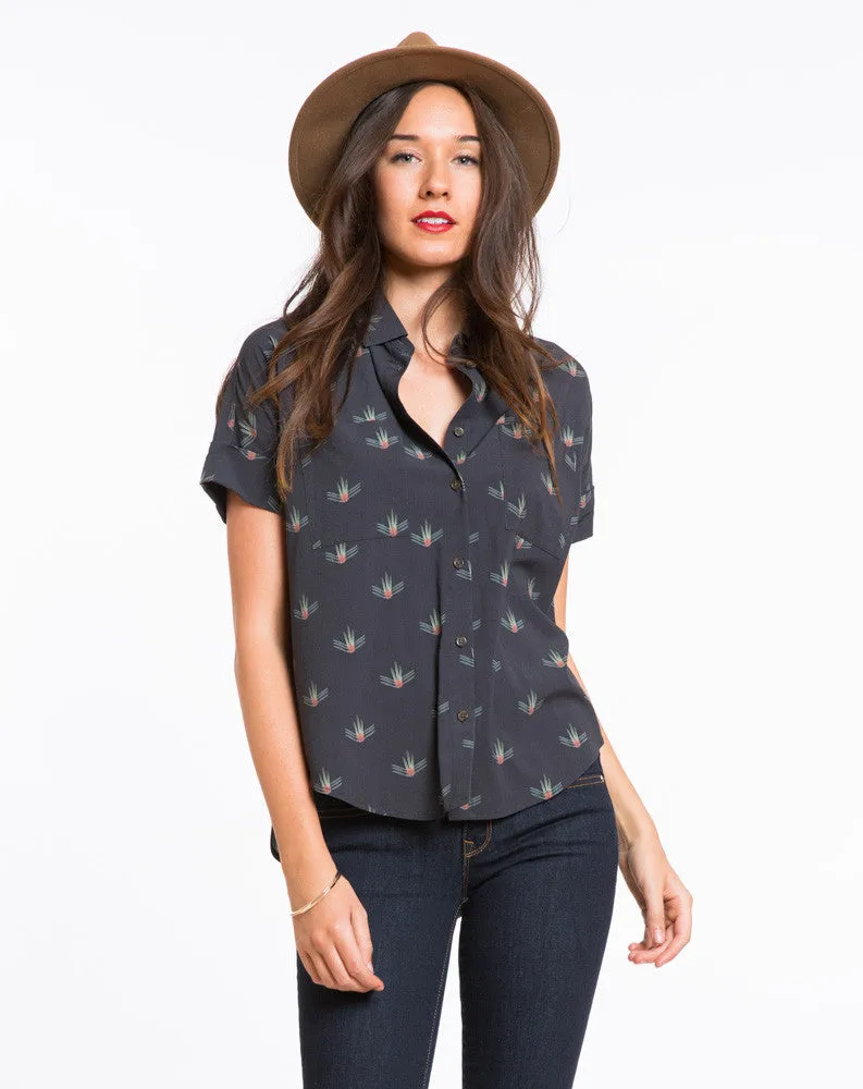 The Zoey Buttondown Top sold by Marine Layer