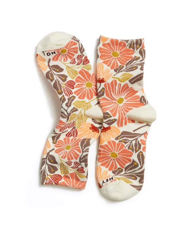 Hi-Ankle Crew Sock in Mexican Floral sold by Marine Layer