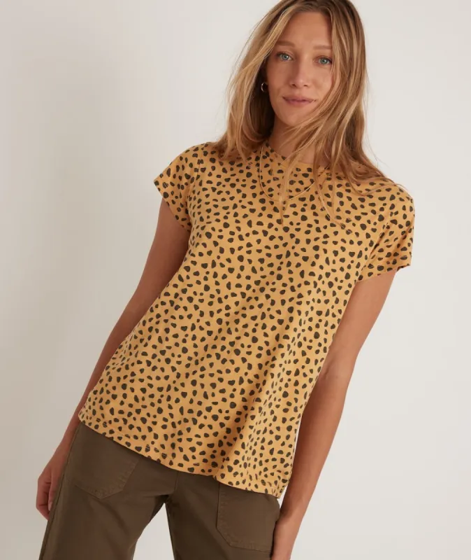 Swing Crew Tee in Cheetah sold by Marine Layer