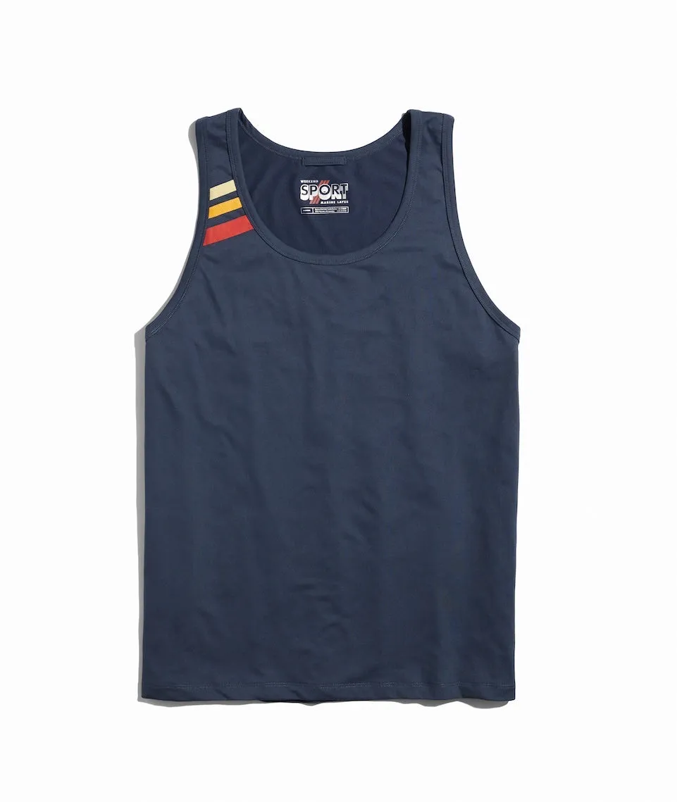 Sport Tank in Midnight Navy sold by Marine Layer