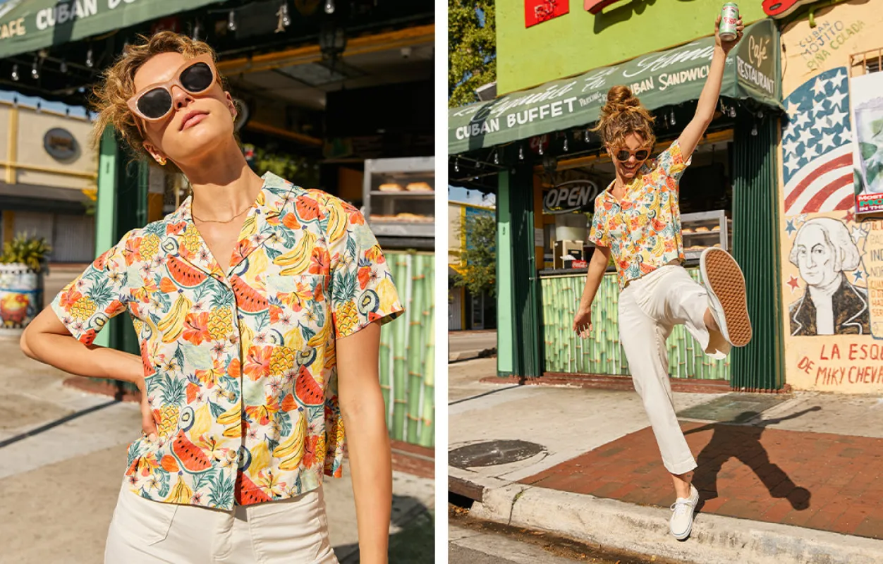 Gals Party Print MC sold by Marine Layer