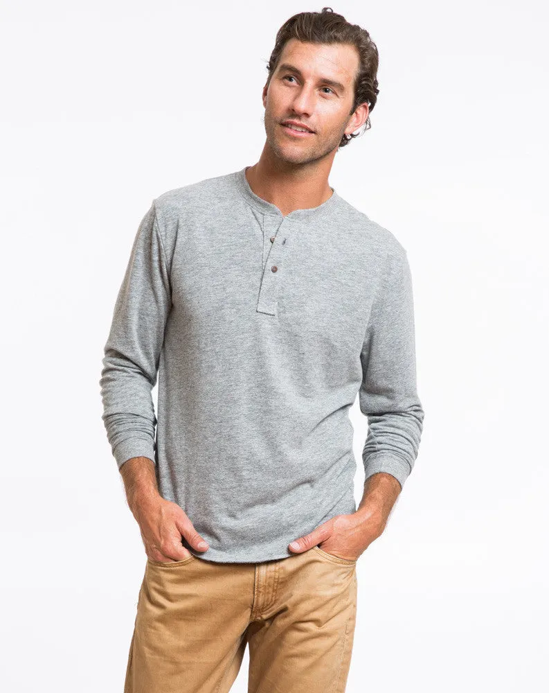Double Knit Henley - Heather Grey sold by Marine Layer
