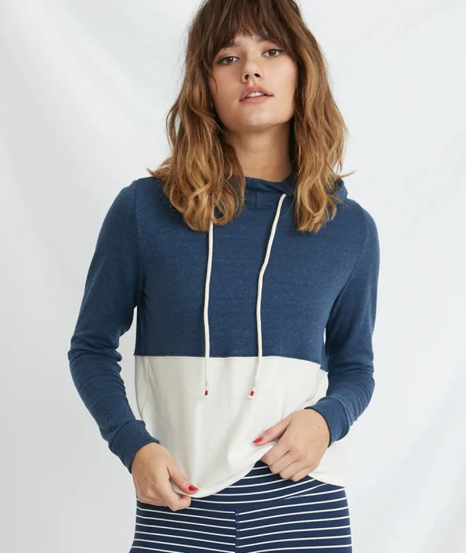 Double Knit Hoodie in Navy/White sold by Marine Layer