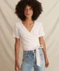 Marilyn Wrap Top in Rosewater sold by Marine Layer