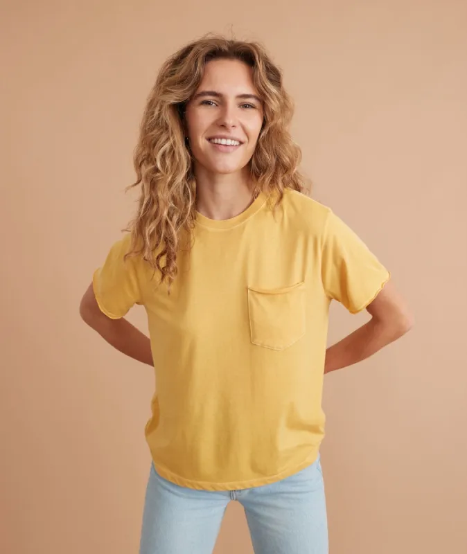 Boyfriend Crew Tee in Ochre sold by Marine Layer