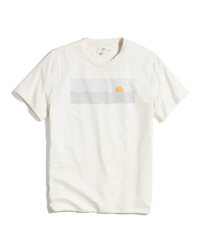 Re-Spun Sport Crew Graphic Tee in Antique White sold by Marine Layer
