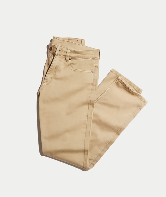 5 Pocket Straight Fit Pant in Light Khaki sold by Marine Layer