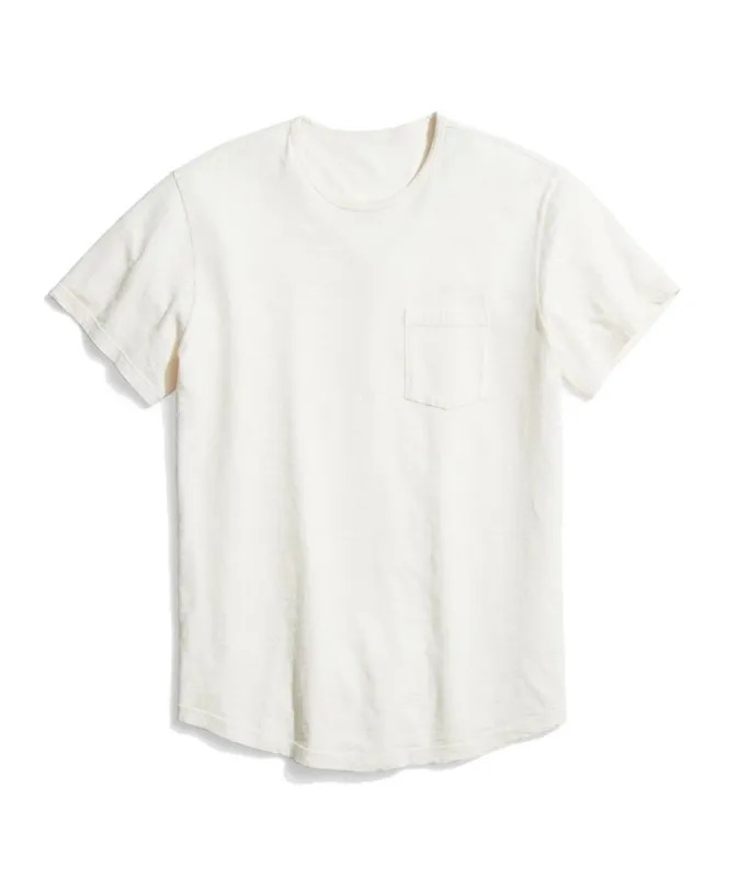 Saddle Hem Pocket Tee in White sold by Marine Layer
