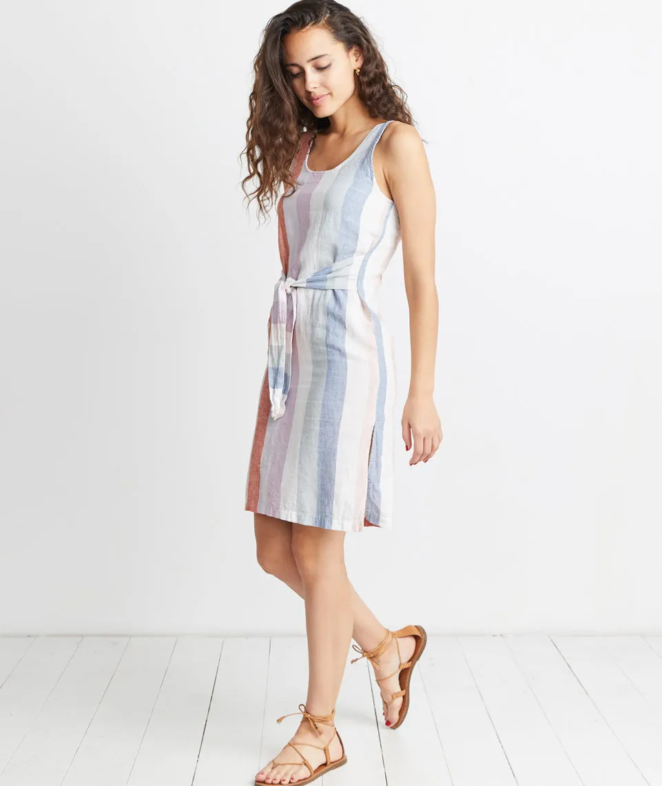 Brea Tie Front Dress in Multi Stripe sold by Marine Layer product image thumbnail 3