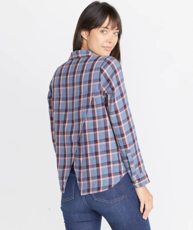 Meadow Button Down in Blue Plaid sold by Marine Layer